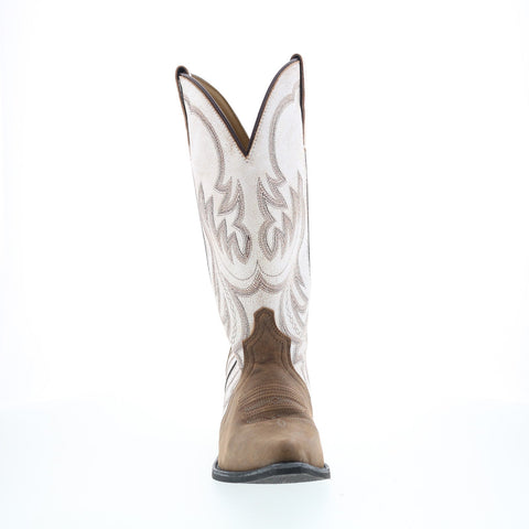 Smoky Mountain Boots 6112 Womens White Leather Slip On Western Boots