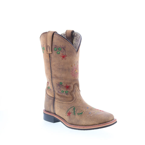 Smoky Mountain Boots 6842 Womens Brown Suede Slip On Western Boots