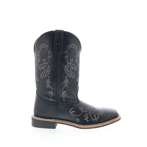 Smoky Mountain Boots Marilyn 6843 Womens Black Leather Slip On Western Boots