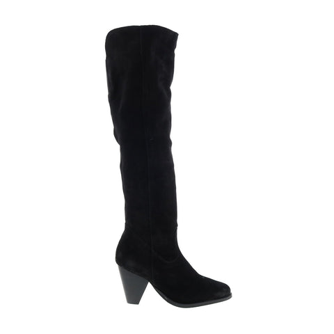 Diba True Money Maker 68718 Womens Black Suede Slip On Knee High Boots