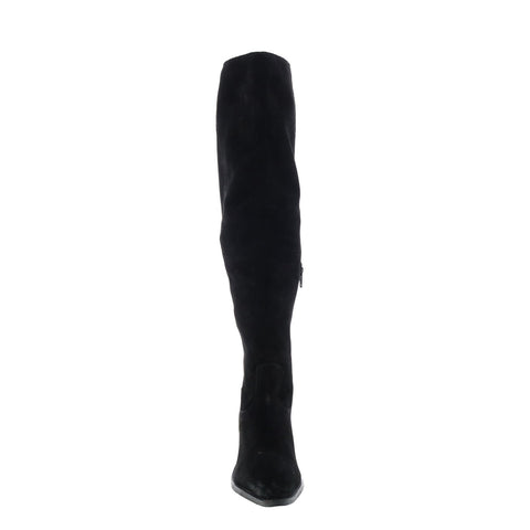 Diba True Money Maker 68718 Womens Black Suede Slip On Knee High Boots