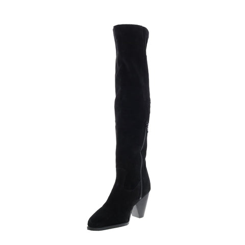 Diba True Money Maker 68718 Womens Black Suede Slip On Knee High Boots