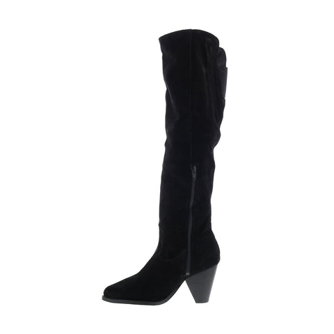 Diba True Money Maker 68718 Womens Black Suede Slip On Knee High Boots