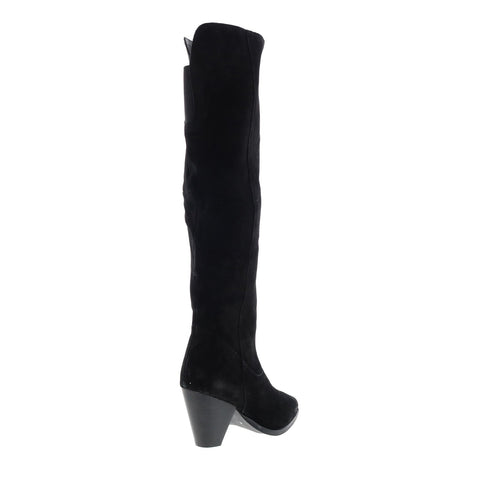 Diba True Money Maker 68718 Womens Black Suede Slip On Knee High Boots