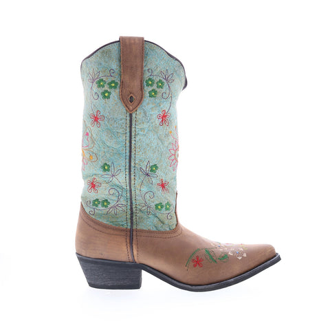 Smoky Mountain Boots Autumn 6960 Womens Brown Leather Slip On Western Boots