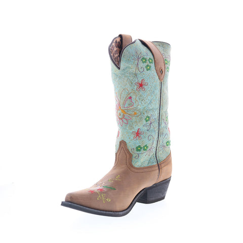 Smoky Mountain Boots Autumn 6960 Womens Brown Leather Slip On Western Boots