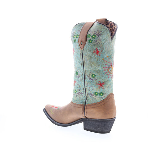 Smoky Mountain Boots Autumn 6960 Womens Brown Leather Slip On Western Boots