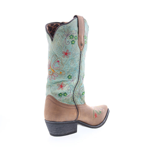 Smoky Mountain Boots Autumn 6960 Womens Brown Leather Slip On Western Boots