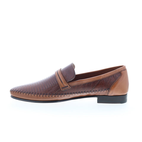 Mezlan Genuine Lizard Moccasin Loafer 6987-L Mens Brown Loafers Casual Shoes