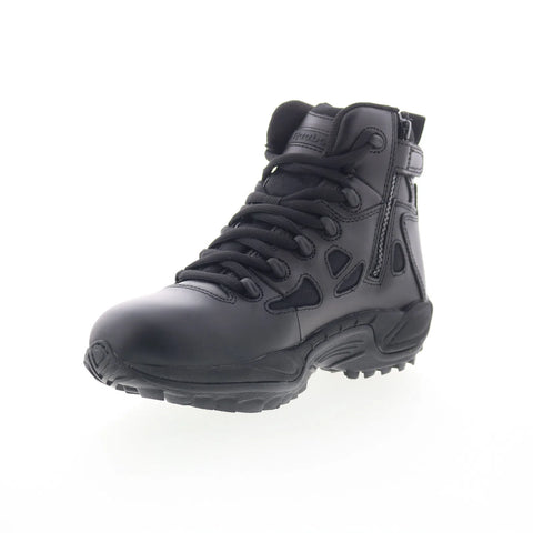 Reebok Work 6" Stealth Side Zipper Soft Toe Mens Black Wide Tactical Boots