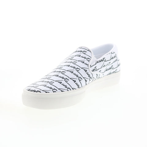 Lacoste Jump Serve Slip 07224 Mens White Canvas Lifestyle Sneakers Shoes
