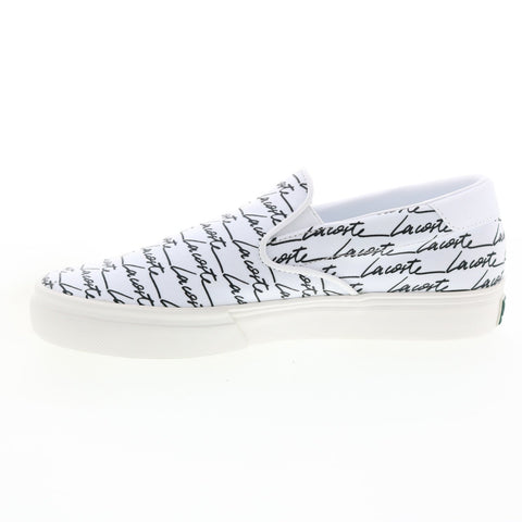 Lacoste Jump Serve Slip 07224 Mens White Canvas Lifestyle Sneakers Shoes