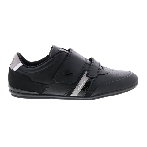 Lacoste Misano Strap 123 1 Mens Black Leather Lifestyle Sneakers Shoes