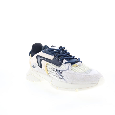 Lacoste L003 Neo 123 1 SMA Mens Beige Leather Lifestyle Sneakers Shoes