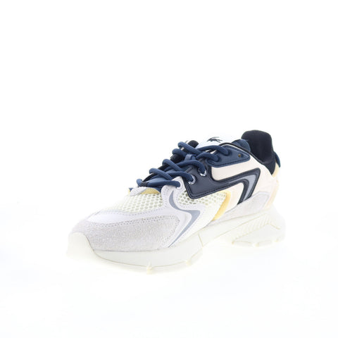 Lacoste L003 Neo 123 1 SMA Mens Beige Leather Lifestyle Sneakers Shoes