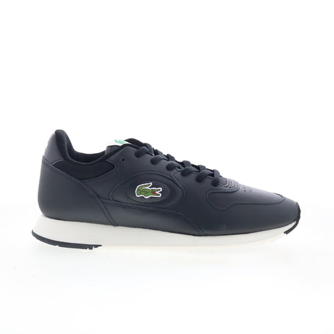 Lacoste Linetrack 2231 SMA Mens Black Leather Lifestyle Sneakers Shoes