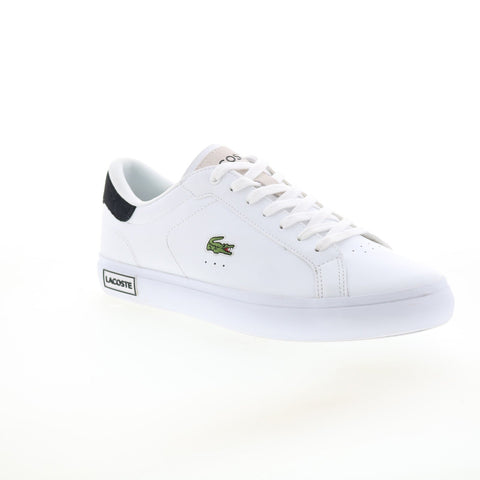 Lacoste Powercourt 124 2 SMA Mens White Leather Lifestyle Sneakers Shoes