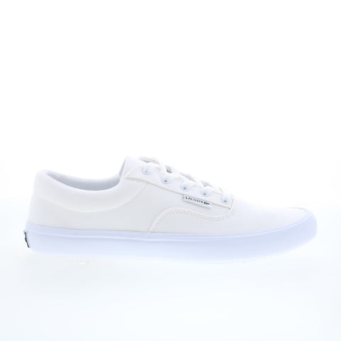 Lacoste Lace Base 224 1 CMA Mens White Canvas Lifestyle Sneakers Shoes