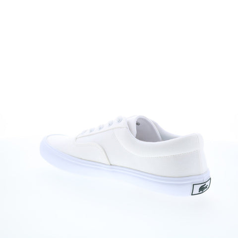 Lacoste Lace Base 224 1 CMA Mens White Canvas Lifestyle Sneakers Shoes