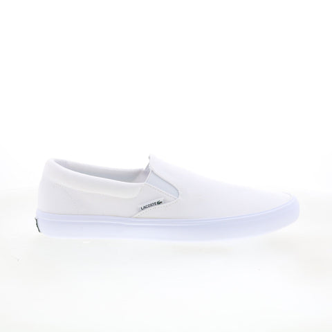 Lacoste Slip-On Base 224 1 CMA Mens White Canvas Lifestyle Sneakers Shoes