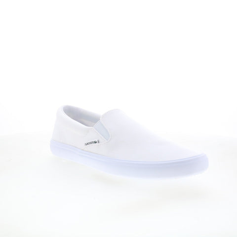 Lacoste Slip-On Base 224 1 CMA Mens White Canvas Lifestyle Sneakers Shoes