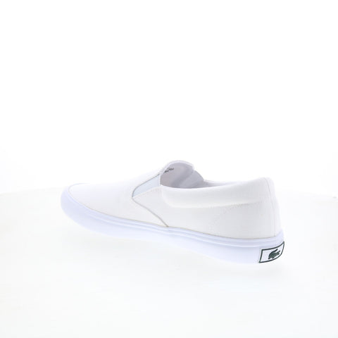 Lacoste Slip-On Base 224 1 CMA Mens White Leather Lifestyle Sneakers Shoes