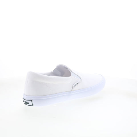 Lacoste Slip-On Base 224 1 CMA Mens White Canvas Lifestyle Sneakers Shoes