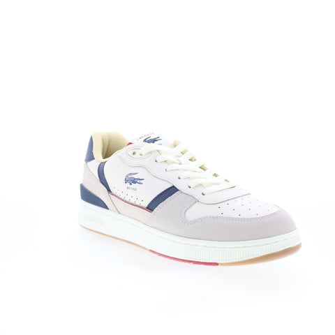 Lacoste T-Clip Set 224 9 SMA Mens Beige Leather Lifestyle Sneakers Shoes