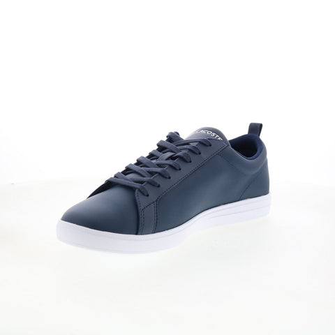 Lacoste Court Base 224 1 SMA Mens Blue Leather Lifestyle Sneakers Shoes