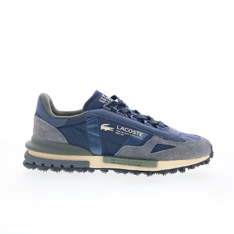 Lacoste Elite Active 125 2 SMA Mens Blue Leather Lifestyle Sneakers Shoes