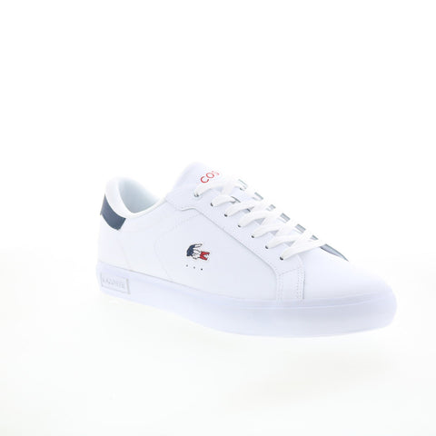Lacoste Powercourt 125 1 SMA Mens White Leather Lifestyle Sneakers Shoes