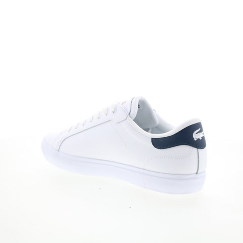 Lacoste Powercourt 125 1 SMA Mens White Leather Lifestyle Sneakers Shoes