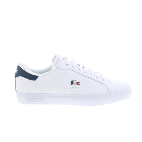 Lacoste Powercourt 125 1 SMA Mens White Leather Lifestyle Sneakers Shoes