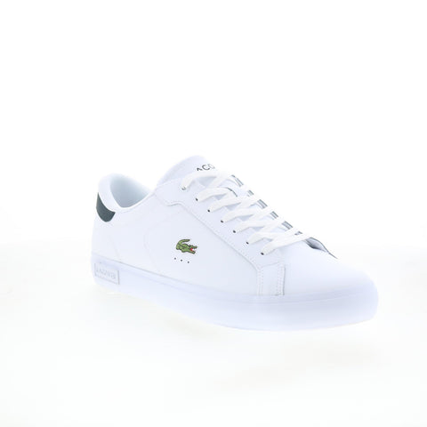 Lacoste Powercourt 125 2 SMA Mens White Leather Lifestyle Sneakers Shoes