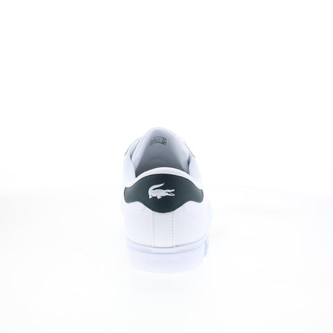 Lacoste Powercourt 125 2 SMA Mens White Leather Lifestyle Sneakers Shoes