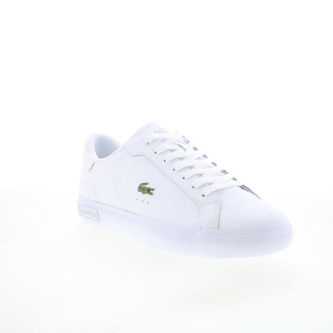 Lacoste Powercourt 125 2 SMA Mens White Leather Lifestyle Sneakers Shoes