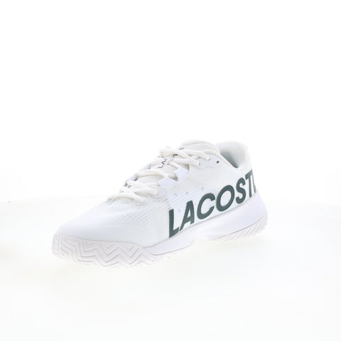 Lacoste Power Serve 125 1 SMA Mens White Leather Lifestyle Sneakers Shoes