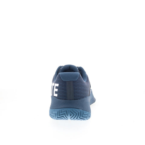 Lacoste Power Serve 125 1 SMA Mens Blue Leather Lifestyle Sneakers Shoes