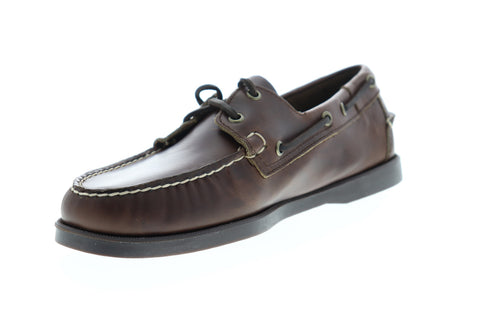Sebago Portland Dockside Waxed Mens Brown Narrow Loafers Boat Shoes