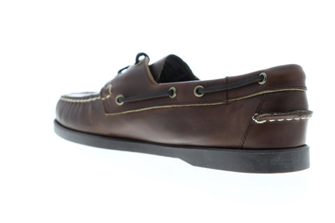 Sebago Portland Dockside Waxed Mens Brown Narrow Loafers Boat Shoes
