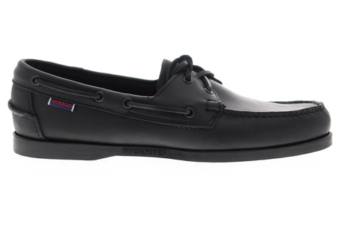 Sebago Portland Docksides Mens Black Narrow Loafers & Slip Ons Boat Shoes