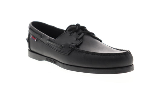 Sebago Portland Docksides Mens Black Narrow Loafers & Slip Ons Boat Shoes