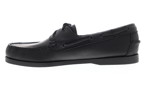 Sebago Portland Docksides Mens Black Narrow Loafers & Slip Ons Boat Shoes