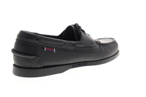 Sebago Portland Docksides Mens Black Narrow Loafers & Slip Ons Boat Shoes