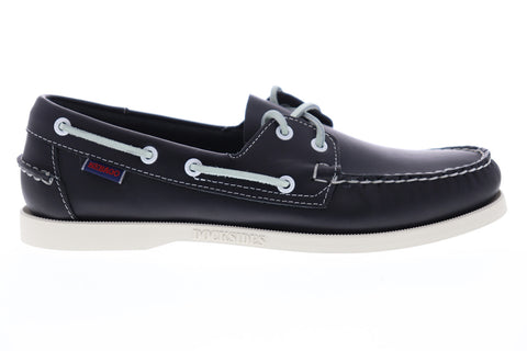 Sebago Portland Docksides Mens Blue Narrow Loafers & Slip Ons Boat Shoes