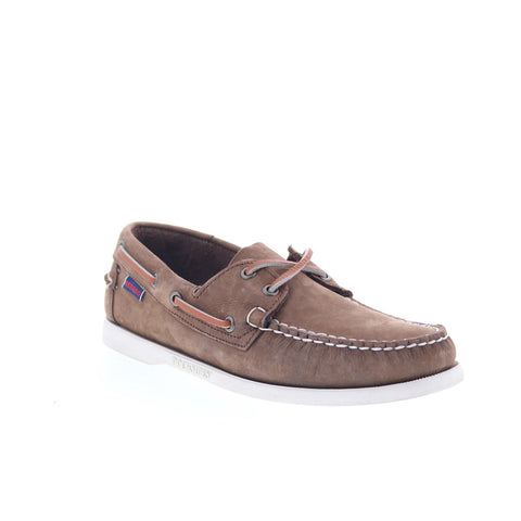 Sebago Docksides Portland Nubuck Mens Brown Loafers & Slip Ons Boat Shoes
