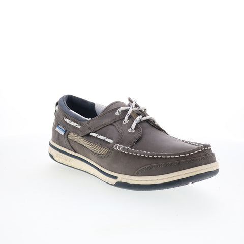 Sebago Triton Three Eyelets Nubuck Mens Brown Loafers & Slip Ons Boat Shoes
