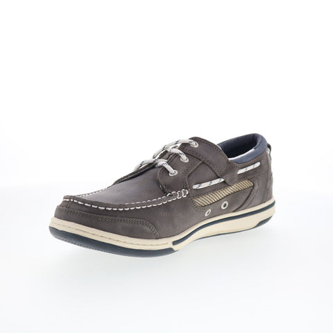 Sebago Triton Three Eyelets Nubuck Mens Brown Loafers & Slip Ons Boat Shoes