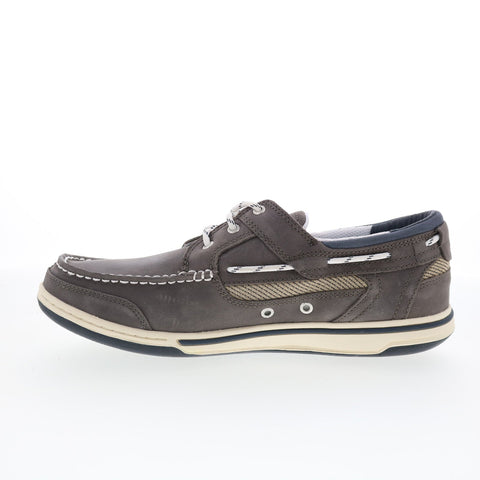 Sebago Triton Three Eyelets Nubuck Mens Brown Loafers & Slip Ons Boat Shoes