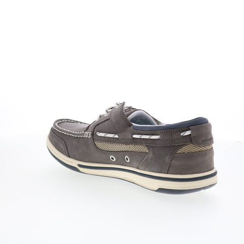 Sebago Triton Three Eyelets Nubuck Mens Brown Loafers & Slip Ons Boat Shoes